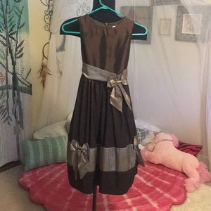 Brown and gold dress